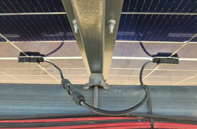 Module interconnection and MC4 terminations on the DEWA VI solar park